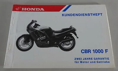 Scheckheft / Kundendienstheft Honda CBR 1000 F Stand 09/1987 - Bild 1 von 2