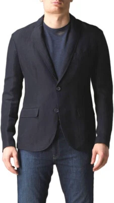 Blazer Armani Exchange de mezcla de lino de dos botones para hombre $220, azul marino, talla 40 Foto 1 de 3