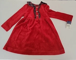 Chaps Red Velour Dress 18M Holiday Christmas New - Picture 1 of 9