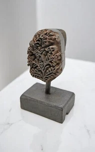 Antique Wooden Textile Printing Block Original Old Hand Carved - Picture 1 of 7