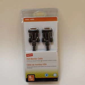 Staples 6ft Male to Male VGA Monitor Cable #18771 - Picture 1 of 6