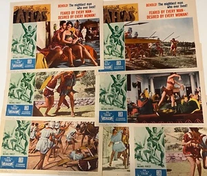 Orig 1961 Roger Corman film ATLAS Michael Forest 7 Lobby Cards 1,2,4,5,6,7,8 VG+ - Picture 1 of 8