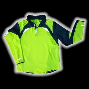 Brooks Running Men’s Long Sleeve Yellow Sweater Large Athletic Sports Track Top - Picture 1 of 6