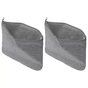 2Pcs 7.7 x 7.3inch Reusable Snack Bags Sandwich Bags Zipper Fabric Bags Grey - Picture 1 of 7