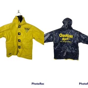 Vintage Oshkosh B'Gosh Regenmantel WENDBAR Kinder 3T Kleinkind Jungen Mädchen Regenmantel - Bild 1 von 12