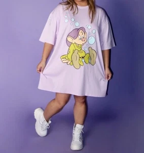 Cakeworthy Disney Snow White Dopey Bubbles T-Shirt Dress Size L XL NEW - Picture 1 of 5