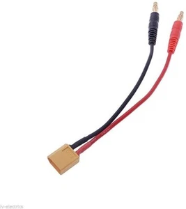XT60 Cavo di Ricarica 30cm 14AWG Silicone, XT60 a 4mm Connettore a Banana per... - Zdjęcie 1 z 1