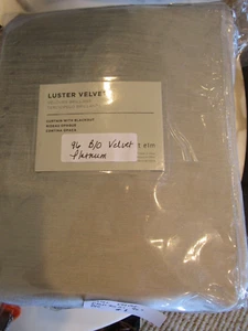 2 West Elm cotton Luster Velvet drapes panels curtains 48 96 platinum blackout 2 - Picture 1 of 2