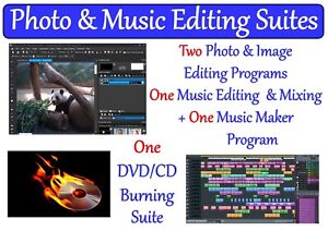Photo & Image Editor Software 5 PROGRAM DVD With Music Maker & Mixing Suites