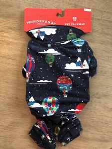 Wondershop One Piece Navy Easy Close Hot Air Balloons Pet Pajamas Size XS - Picture 1 of 6