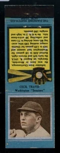 1934 Diamond Matchbooks Cecil Travis Senators W/Striker Blue Variation LOOK! - Picture 1 of 2