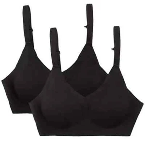 Member's Mark Ladies 2 Pack Bonded Adjustable Bralette Size XXL Black - Picture 1 of 6