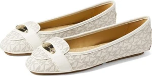 Michael Michael Kors Z7741* MK Plate Moc Vanilla Flat Ballet Shoes Size 5.5 M - Picture 1 of 7