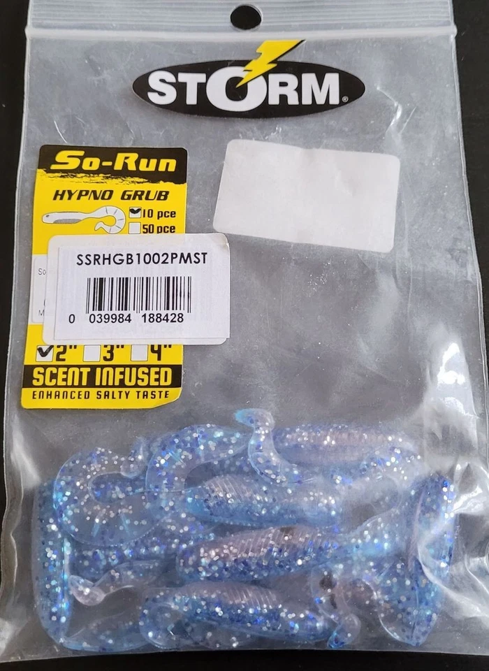 STORM SO-RUN HYPNO GRUB köder PMST 5cm 2g 10pc gummiköder fishing lure kummilant - Bild 1 von 1