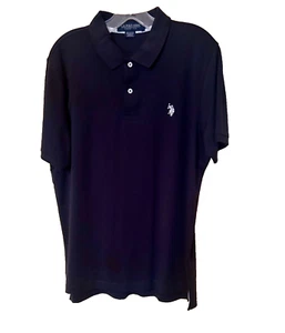 US Polo Assn. Short Sleeve Polo Mens Size M Luxury Feel Black Cotton Soft! - Picture 1 of 9