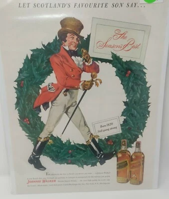 Vintage 1949 Johnnie Walker Christmas Advertisement - Image 1 of 4