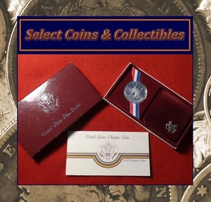 1984-S Proof $1 US Commemorative Olympic Silver Dollar OGP & COA #3338 - Picture 1 of 11