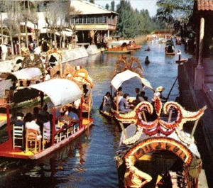c.1960 American Airlines ausgestellt Xochimilco Mexiko-Stadt Postkarte schwimmende Gärten - Bild 1 von 3