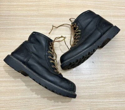 Botas negras de trabajo vintage Wolverine para hombre con puntera de acero talla 10,5 M Foto 1 de 4