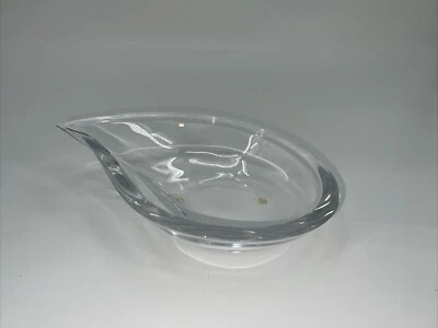 Orrefors Skai Crystal Drop Bowl de Martti Rytkonen 3”x10” descontinuado 2016 Foto 1 de 4