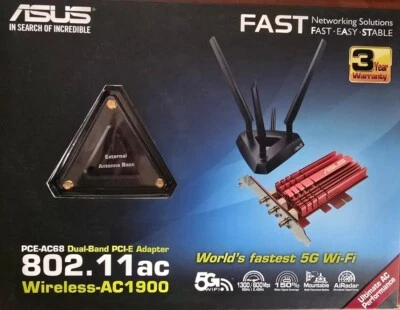 Scheda di rete WIFI PCI-E ASUS PCE-AC68 - Immagine 1 di 2