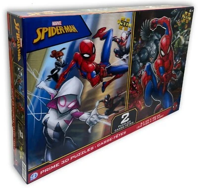 Rompecabezas 3D Spider-Man Prime Juego de 2 rompecabezas 3D 500 piezas cada uno ¡Envío rápido! Foto 1 de 3