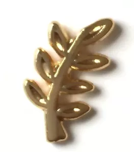 Insignia alfiler de solapa pequeña masónica masónica de hoja perenne ramita de acacia crestada - Imagen 1 de 2
