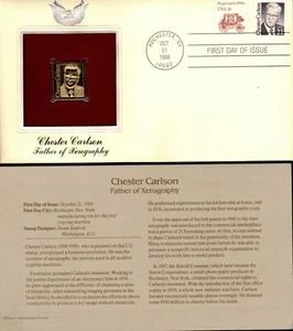 Chester Carlson, Father of Xerography--1st day issue-Golden Replica - Picture 1 of 1