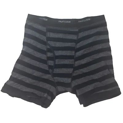 Новые без ценников черно-серые полосатые трусы-боксеры для мальчиков Fruit of the Loom молодежный размер XL - Изображение 1 из 3