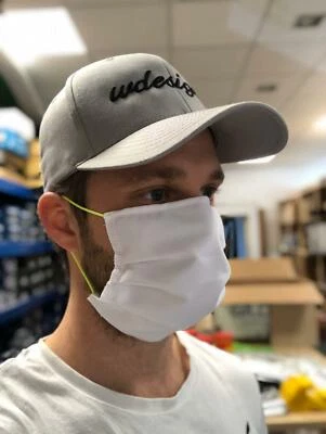 10er-Set Maske Mund-Nasen-Maske Stoff Schutz 90° waschbar Baumwolle Nasenclip - Bild 1 von 2