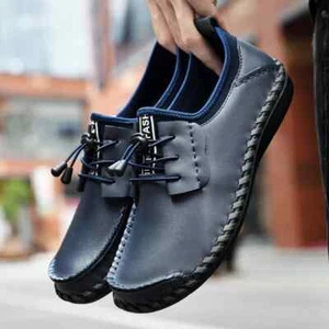 Mode Herren Freizeitschuhe Echtleder Handarbeit Halbschuhe Slipper Fahrschuhe - Bild 1 von 20