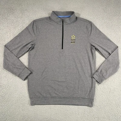 Pullover de golf de rendimiento con cremallera grande 1/4 para hombre recto gris banco de cinco estrellas  Foto 1 de 4