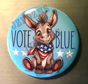 VOTAR AZUL PIN BOTÓN INSIGNIA 2.25" 2024 Kamala Harris Walz gato damas demócrata EE. UU. - Imagen 1 de 1