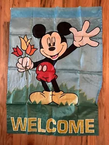 NCE Large 29"x40" Polyester Garden Flag Mickey Mouse Disney WELCOME Summer - Picture 1 of 5