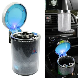 Portable Car Travel Cylinder Ashtray Holder Cup - Colorful LED Light  - Picture 1 of 9