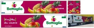 Nuova Grafica adesiva "Battaglio Frutta" trasparente x semirimorchi Herpa 1/87. - Foto 1 di 1