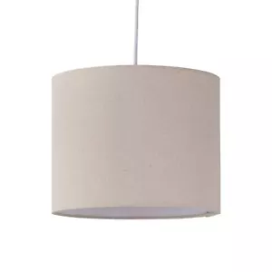 Plafoniera moderna in lino naturale 25 cm easy fit paralume a sospensione - Foto 1 di 7