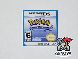 Pokemon SoulSilver Version Nintendo DS Replacement Game Label Sticker Precut - Foto 1 di 1