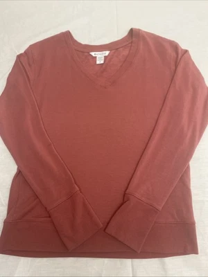 Suéter Mujer Atleta Talla Pequeña Rosa Manga Larga Cuello en V Foto 1 de 4