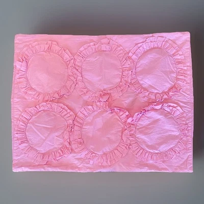 ❤️ POTTERY BARN PB TEEN Pink Floral Circle Ruffled Standard Pillow Sham - Image 1 of 4