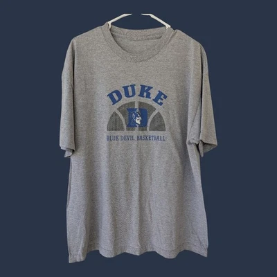 y2k Duke Blue Devils Basketball T-Shirt Gray Athletic Wear size XL NCAA College - Image 1 of 3