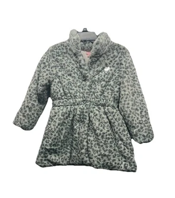 Abrigo Juicy Couture Niños Niñas 5 Gris Súper Suave Difuso Cálido Cierre a Presión Foto 1 de 4