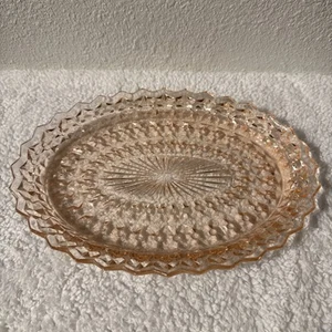 Plato para servir de vidrio Jeannette Pink Depression vintage - Imagen 1 de 4