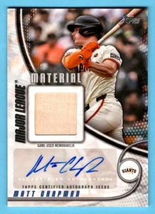 Matt Chapman 2025 Topps Update Major League Material Autograph SP 21/50 Giants - Picture 1 of 2