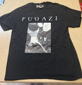 Rara maglietta Fugazi stile vintage anni 90 punk band nera sbiadita Gildan Large - Foto 1 di 5