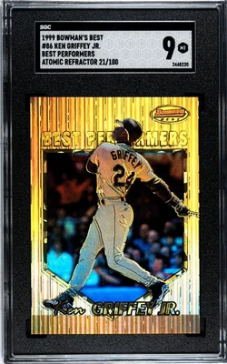 1999 Bowman's Best #86 Ken Griffey Jr. REFRATOR ATÔMICO /100 SGC 9 PERFEITO ESTADO - Imagem 1 de 2