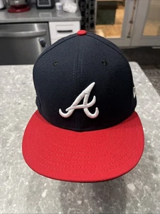 Atlanta Braves Mütze blau New Era 59 Fifty 2017 Eröffnungssaison Größe 7 1/2 Cap - Bild 1 von 6