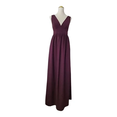 Jill Jill Stuart Women’s Formal Gown Plum Purple Sleeveless Deep V Maxi Dress 2 - Image 1 of 4