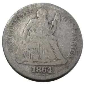 1864 S SEATED DIME BETTER DATE - Picture 1 of 2