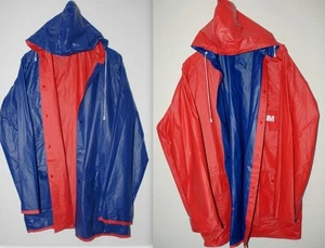 NEU! PVC Herren Wende Regenjacke + Kapuze Regenmantel Regen Jacke Mantel 56/XL - Bild 1 von 7